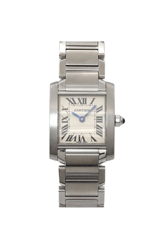 Pre-Owned Cartier Tank Francaise SM W51008Q3 Women's Ivory Quartz Watch (Good)