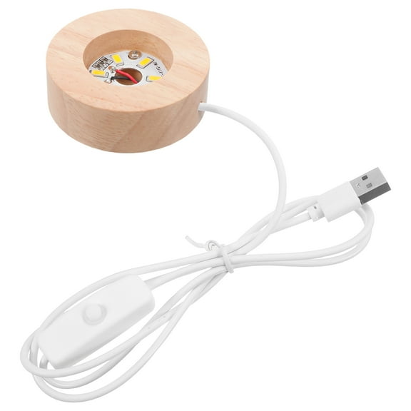 Uonlytech Warm Light Round Light Base Sphere Holder Wood Design 1Pcs