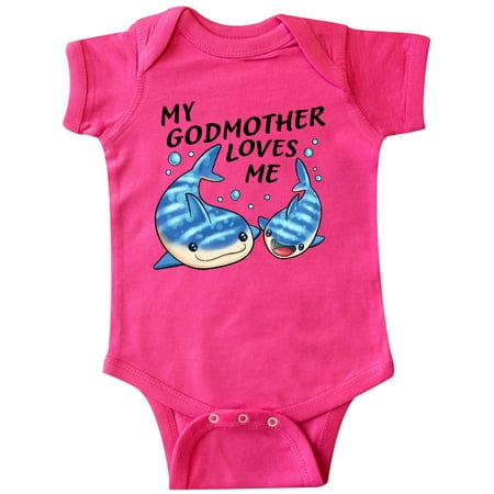 

Inktastic My Godmother Loves Me- whale shark Gift Baby Boy or Baby Girl Bodysuit