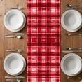 thumbnail image 6 of Red Plaid Table Runner - 48 Inch Long, Kitchen Dining Table Runner Dresser Scarves, Modern Art Checkered Farmhouse Farmhouse Decor for Coffee Tables Wedding Party Banquet, 6 of 8