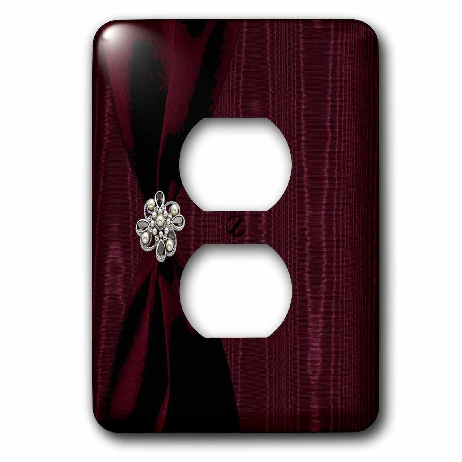 3dRose lsp_23866_6 Pearl Blue Satin Ribbon With Jewel 2 Plug Outlet Cover 3dRose lsp_23866_6 Pearl Blue Satin Ribbon With Jewel 2 Plug Outlet Cover