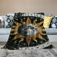 thumbnail image 2 of PRATYUS Moon Constellations Blanket Psychedelic Print Throw Blanket for Bedroom Decor Mystic Mandala Indie Dorm Aesthetic Decorations Black 50x60in, 2 of 6