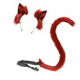 thumbnail image 4 of Conjunto de disfraz con pinza para el pelo y cola de orejas de gato, regalos y accesorios de animales para disfraces y cosplay. Rojo, 4 of 9