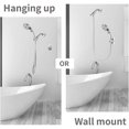 thumbnail image 2 of Juego de ducha de mano con botón de ducha tipo lluvia, parada de agua con un botón, cabezal de ducha presurizado para baño, cabezal de ducha de cinco funciones, 2 of 5