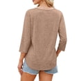 thumbnail image 7 of Kezqiaxn 3/4 Length Sleeve Womens Tops Fall V-Neck Loose Casual Shirts Business Dressy Work Blouses Fashion Clothing, 7 of 7