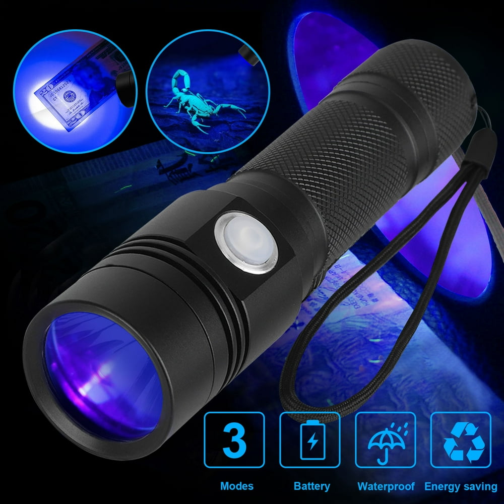 TSV 395nm UV Flashlight Black light Ultraviolet Lights USB Rechargeable