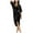 Black, variant on Women's Long Dress Short Sleeve Solid Color Velour V Neck Elegant Evening Events