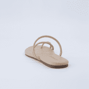 Cushionaire Resort Strappy Sandals for Women, Vegan Leather Memory Foam Flat Women's Sandals with Toe Ring