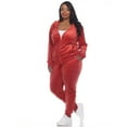 thumbnail image 2 of White Mark Women's Plus Size 2 Piece Velour Tracksuit Set, 2 of 5