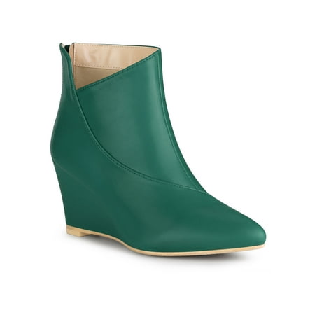 

Allegra K Women s Pointed Toe Zip Up Wedge Heel Ankle Booties