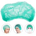 thumbnail image 5 of Disposable Bouffant Caps with Elastic Bands for Head Wearing Non Woven Fabric Green Color Size One Size Fits All, 5 of 5