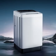 SUMMIT LIVING 1.5 Cu.ft Compact Washing Machine, LED Display 8 Wash Programs 10 Water Levels 3 Water Temperatures, Top-Load Compact Washer Machine for Apartment, Dorm