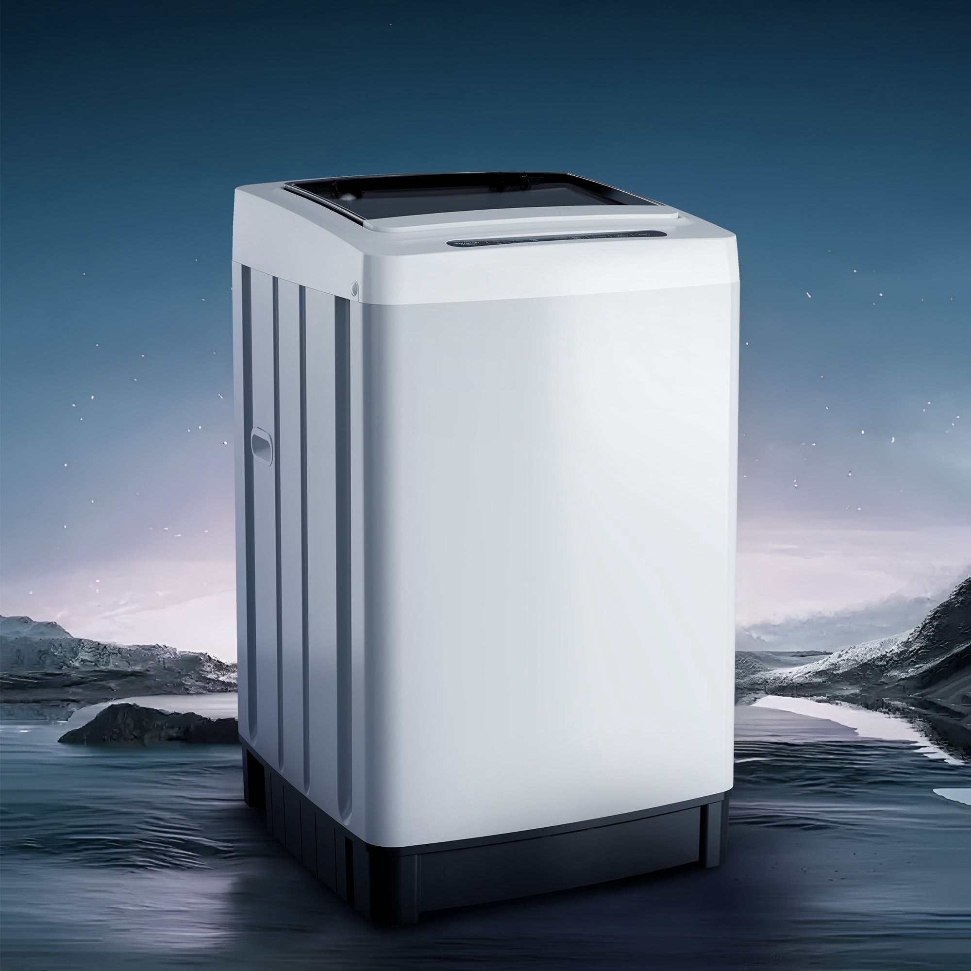 SUMMIT LIVING 1.5 Cu.ft Compact Washing Machine, LED Display 8 Wash Programs 10 Water Levels 3 Water Temperatures, Top-Load Compact Washer Machine for Apartment, Dorm