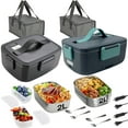 thumbnail image 3 of Portable 2L Electric Lunch Box Car & Office Food Heater in Moss Green/Gray, 3 of 5