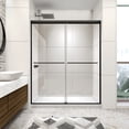 thumbnail image 4 of 56-60" W x 70" H Double Sliding Framed Shower Door, with Clear Tempered Glass, Matte Black Finish, 4 of 11