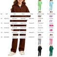 thumbnail image 3 of JULMCOMO Girls Sweatsuits Fleece Full Zip Up Long Sleeve Comfy Hoodie Casual Tracksuits Drawstring Loose Sweatpants Soft Two Piece Sets with Front Pocket Camel 13-14 Years, 3 of 6