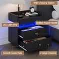 thumbnail image 5 of 4 EVER WINNER Smart Night Stand with Charging Station, Modern Black Nightstand with Adjustable LED Light and Drawers, Bedside Tables/ End Table for Bedroom Living Room, 5 of 8