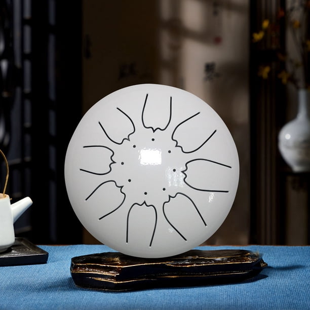 Instrumento de percusión Steel Tongue Drum de 6 pulgadas | Estilo de Hand Pan Portátil | Construcción de metal duradero | Incluye baquetas, bolsa, notas, guantes de dedo | Relajación y meditación