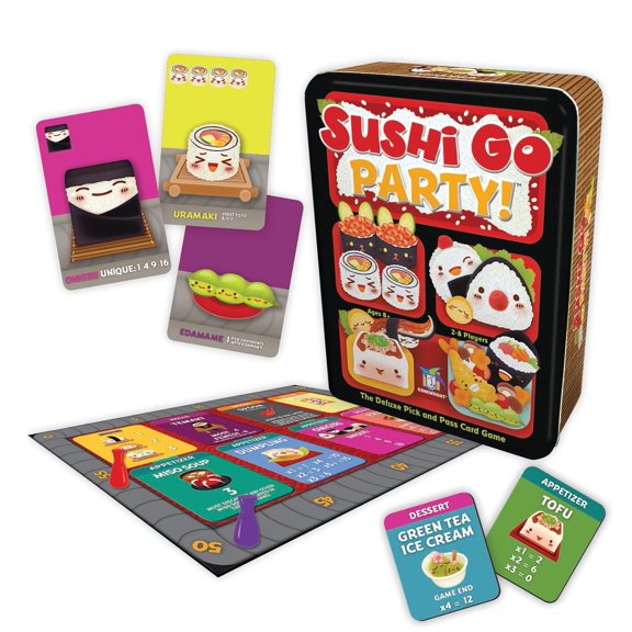 Sushi Go Party! - OIF8 The Deluxe Pick & Pass Card Game by Gamewright, Multicolored