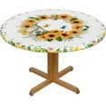 thumbnail image 4 of Sunflower Tablecloth Round Yellow Floral Table Cloth Washable Fitted Tablecloth Reusable Farmhouse Sunflower Table Cover for Home Parties Picnic Party Table Decor (Fit 40”-44” Round Tables), 4 of 8