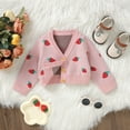 thumbnail image 6 of XFHLMJFF Boys Girls Sweater Cute Baby Toddler Kids Long Sleeve Warm Straberry Jacket Cotton Knit Cardigan Button Down Coat Outwear Fall Winter Clothes, 6 of 9