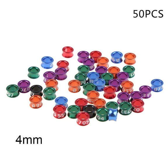 Bird Leg Rings Colorful Chicken Metal Identification Leg Bands 3 Sizes 50-Piece