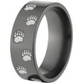 thumbnail image 2 of 8mm Flat Black Zirconium Ring with Bear Tracks Lasered Around the Ring, 2 of 3