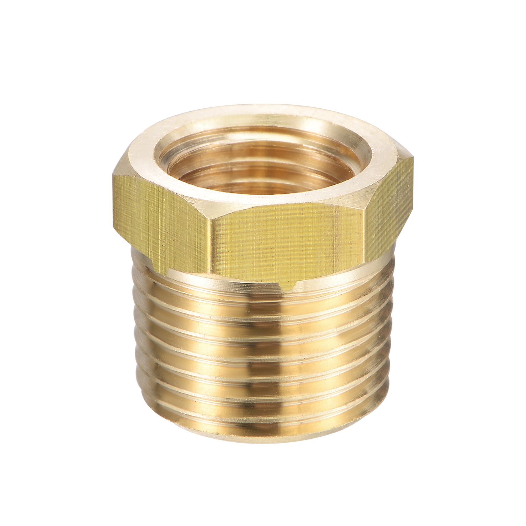 BRASS HEX BUSHING REDUCING NPT THREADS PIPE FITTING 1/4 MALE X 1/8 FEMALE QTY 25 