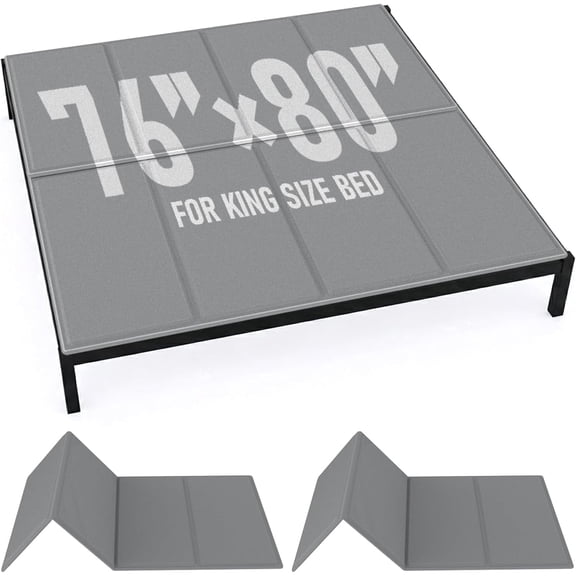 Bunkie Board King Size (76x80''), 10mm Bed Boards for Under Mattress, Breathable, Noise Minimizing, Moisture Resistant Bunkieboards, Heavy Duty Bed Support Board for Platform & Slatted Frames，Gray