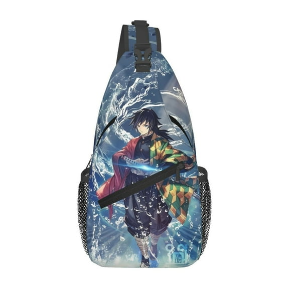 Demon Slayer Giyu Tomioka Sling Bag Crossbody Sling Backpack Chest Bag Daypack Purses Shoulder Bag For Women Men Travel Hiking