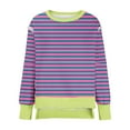 thumbnail image 4 of Women Oversized Striped Sweatshirt Long Sleeve Loose Pullover Tops Trendy Y2K Fall Clothes Strip T Shirts 2024 New Winter Trendy, 4 of 5