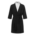 thumbnail image 2 of TheFound Men? s Solid Color V-Neck Half Sleeve Night-Robe with Waist Belt, 2 of 5