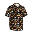 thumbnail image 2 of Daiia Flowe Rooster Hawaiian Shirt for Men Gentle Cotton Regular Short Sleeve Casual-XX-Large, 2 of 9