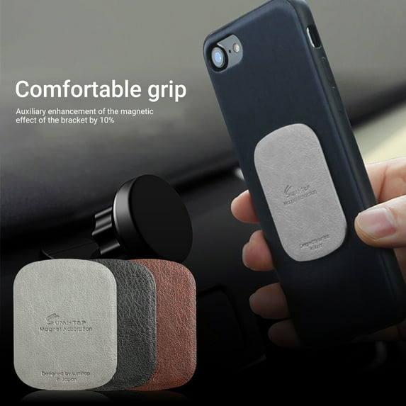 2Pcs Magnetic Iron Sheet Strong Suction Mini Car Phone Holder Magnetic Iron Sheet Sticker for Mobile Phone,Grey