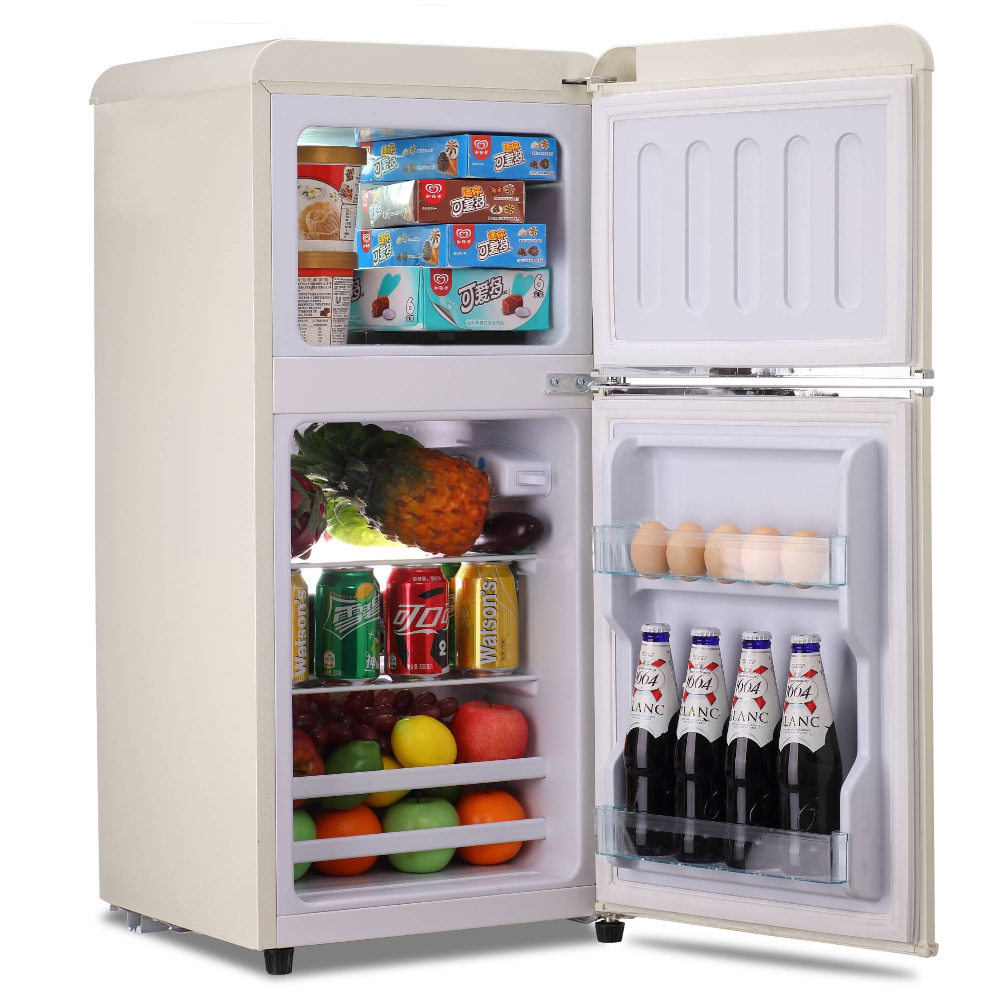 3.5 Cu. Ft Mini Fridge Compact Refrigerator with Top-Freezer,7- Level Adjustable Thermostat, Adjustable Shelves For Bedroom, Office, Kitchen, Apartment, Red