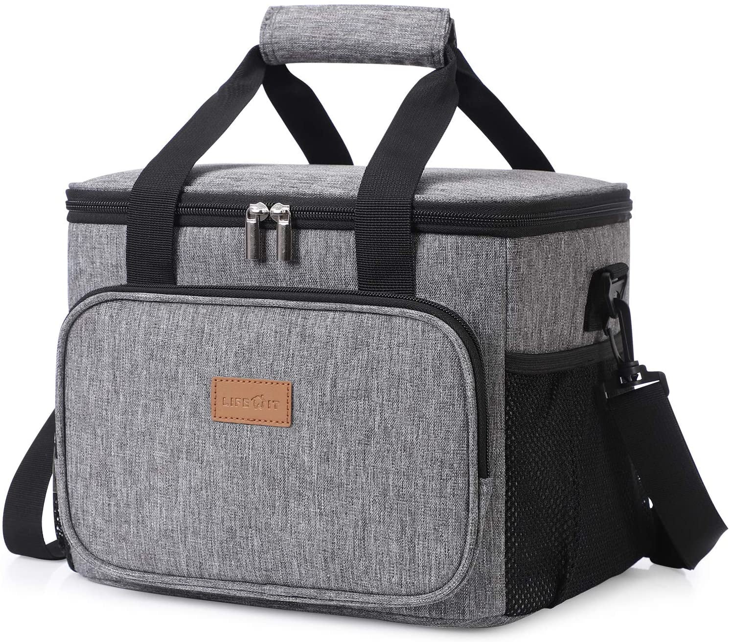 MIYCOO Lunch Bag for Women Men Double Deck Lunch Box - Leakproof Insulated  Soft Large Adult Lunch Cooler Bag for Work, (Grey,15L)