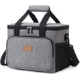 thumbnail image 1 of SAYTAY Large Lunch Bag 24-Can (15L) Insulated Lunch Box Soft Cooler Cooling Tote for Adult Men Women, Grey ST-001, 1 of 9