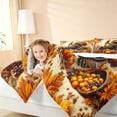 thumbnail image 5 of Homewish Vintage Thanksgiving Turkey Full Size Bedding Sets, Maple Fruit Harvest Full Size Bed in a Bag, Orange Cream Brown, Reversible 7 Pieces, 5 of 7