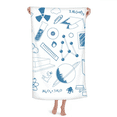 thumbnail image 1 of Blue Grid Strokes Chestry Symbol Hand Towel Bath Facecloth Soft Cotton Washcloth, 1 of 4