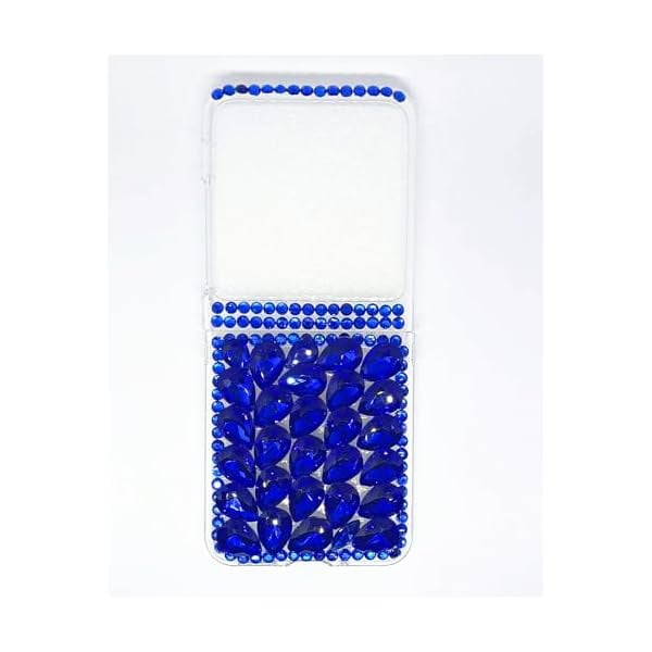 wonima11 Case for Moto Razr 2024,Moto Razr 50 Case,3D Handmade Sparkle Stunning Stones Crystal Diamond Bling Glitter Phone Case for Motorola Moto Razr 2024/Moto Razr 50 (Full Blue)