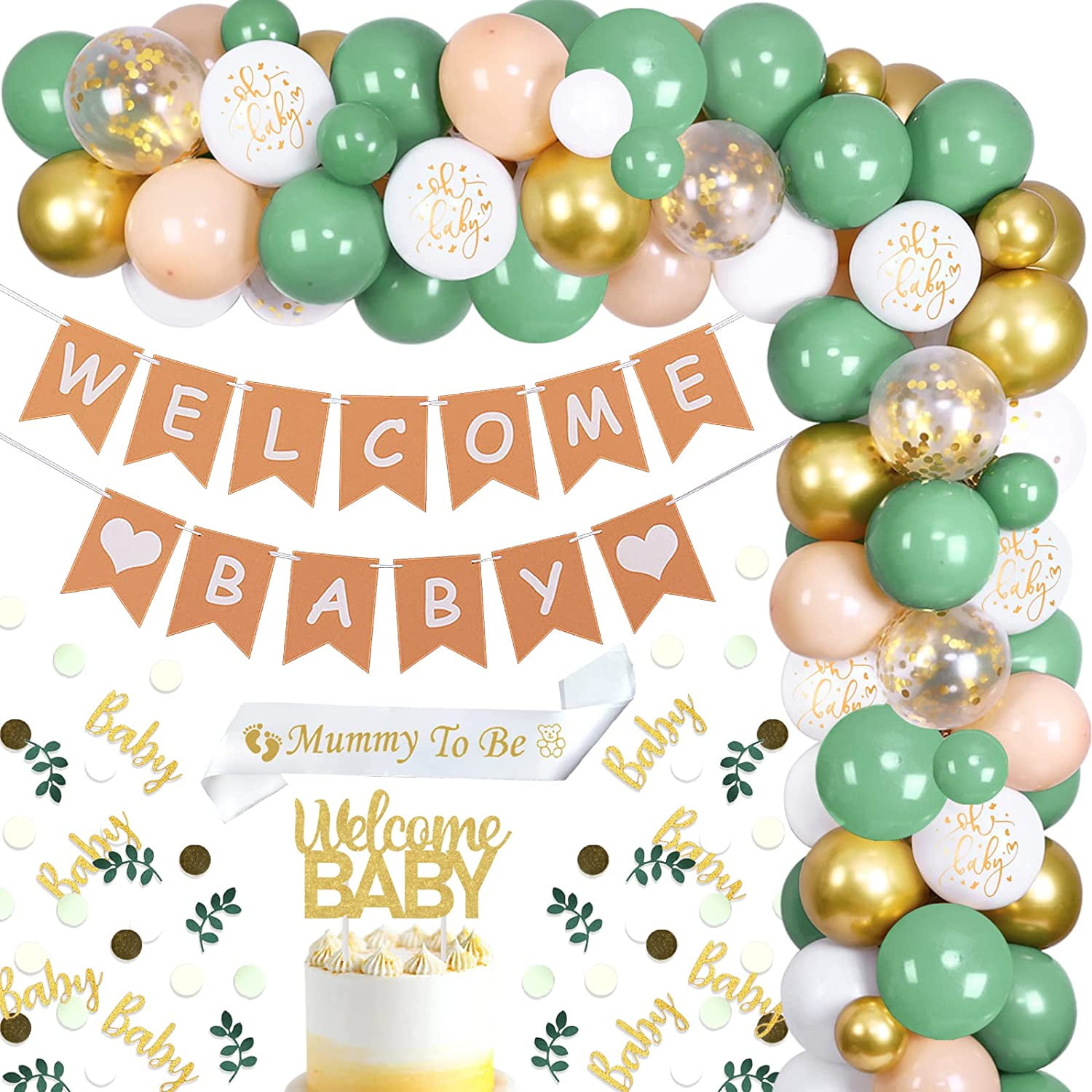 Sage Green Baby Shower Decorations Baby Boy Girl Decorations