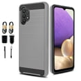 thumbnail image 1 of Value Pack Cables Chargers + for Samsung Galaxy A32 5G Phone Cell Phone Case Brushed Hard Back Slip Dent Guard Hybrid Slim Shock Bumper Cover, 1 of 4