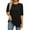 Black, variant on Erwazi Half Sleeve Shirts for Women Ribbed Knit Tunic Tops Dressy Crew Neck Pullover Basic Sweaters for Women