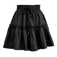 thumbnail image 6 of EDFBUYKRS Female Skirts Long Flowy Skirt with Slit 2023 Skirt Women's Fashion Short Skirt High Waist Elastic Solid Skirt, 6 of 6