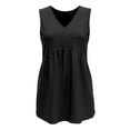 thumbnail image 5 of DHFJKG Women Linen Tank Top Summer Lightweight Casual Sleeveless Solid Color Flowy Hem V Neck Camisole Beach Clothes Stylish Tops, 5 of 5