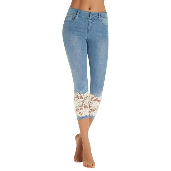 Ketyyh-chn99 Stretch Jeans for Women Ladies Pants Casual Fashion Loose Ladies Pocket Washed Denim Trousers Blue,XL