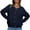 Blue, variant on ZICTH Cardigans for Women Crew Neck Button Up Cardigan Short Sweater Jacket With Pockets Cardigan Sweaters