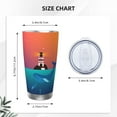 thumbnail image 4 of Logiee Lighthouse and Whale Print 20OZ Car Cup with Lid, Stainless Steel Vacuum Insulated Double Wall Travel Tumbler, Durable Insulated Coffee Mug,Thermal Cup with Straw-Straw Three-piece Set, 4 of 8