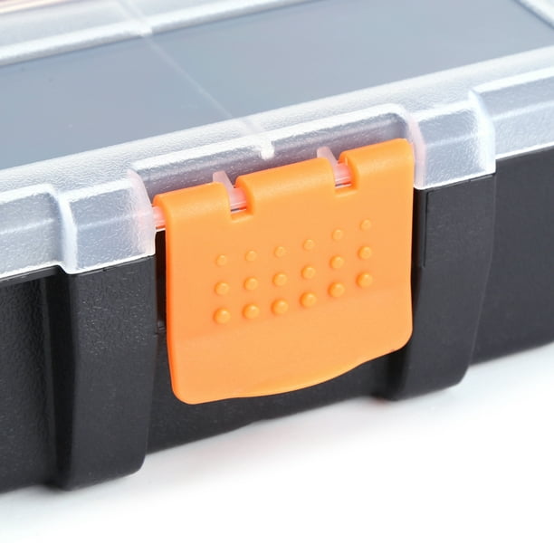 Youthink Components Storage Box Small Parts Tool Box Storage Tool Case Two Layer Plastic Heavy Duty Components Storage Box Case Organizer Small Parts
