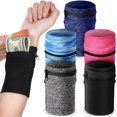 thumbnail image 1 of 5 Pcs Portefeuille Poignet Portefeuille de Course Bracelet Poignet pour Femmes Hommes Pochette Poignet Portefeuille Poignet à Fermeture Éclair pour Course Marche Randonnée Jogging Voyage, 1 of 5